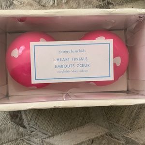 Pottery barn hearts finials for ends of curtain rod